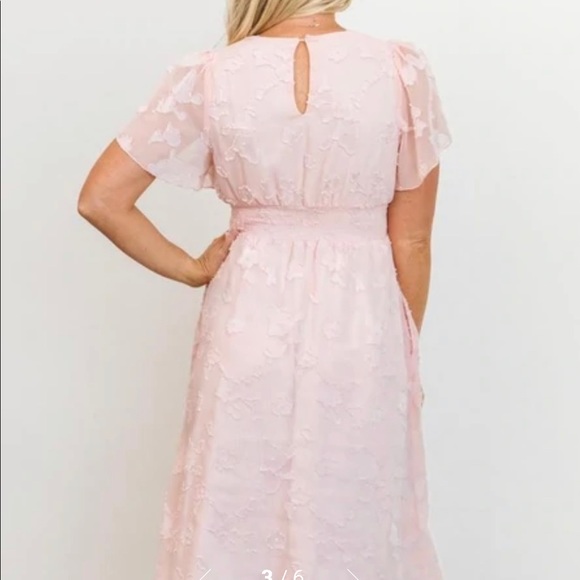 June Smocked Midi | Baltic Born | Blush Pink - Picture 3 of 4
